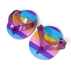 Build-a-Bear Rainbow Stripe Flip Flops Stuffed Animal Plush Shoes Accessories